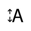 height text icon. Simple glyph vector of text editor set icons for UI and UX, website or mobile application Royalty Free Stock Photo