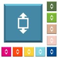 Height tool white icons on edged square buttons Royalty Free Stock Photo