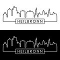 Heilbronn skyline. Linear style. Royalty Free Stock Photo