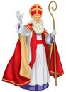 Heilige Nikolaus blesses the Sinterklaas feast realistic vector illustration Royalty Free Stock Photo