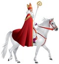 Heilige Nikolaus, Sinterklaas on the white horse Royalty Free Stock Photo