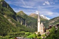 Heiligenblut church in front of Grossglockner peak Royalty Free Stock Photo