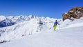 Heiligenblut - A skier enjoying his ride on the side of the slope