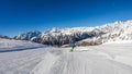 Heiligenblut - A skier going down a perfectly roomed slope