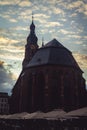 Heiliggeistkirche (Church of the Holy Spirit) in Heidelberg, Germany at sunset