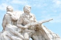 Eight Heroines Statues at Jiangbin Park. a famous historic site in Mudanjiang, Heilongjiang, China. Royalty Free Stock Photo