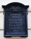 Heinrich Heine Plaque in London, UK Royalty Free Stock Photo