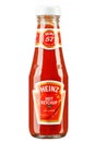 Heinz hot ketchup sauce . The company was founded in 1869 by Henry John Heinz. Clipping path Royalty Free Stock Photo