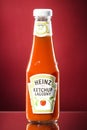 Heinz ketchup on gradient background. Royalty Free Stock Photo