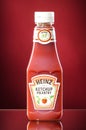 Heinz ketchup on gradient background.