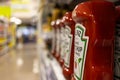 Heinz tomato ketchup bottles - grocery store aisle