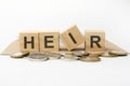 heir word written on wooden blocks. business concept Royalty Free Stock Photo