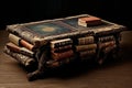 Heirloom Ancient old book table. Generate Ai Royalty Free Stock Photo