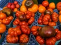 Heirloom Tomatoes at the Farmer`s Market Royalty Free Stock Photo