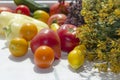 Heirloom tomatoes, pepper, cucmber, organic vegetables