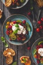 Heirloom Tomatoes Salad with Burrata Cheese Royalty Free Stock Photo