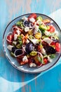 Heirloom tomatoes salad with cheese and basil Royalty Free Stock Photo