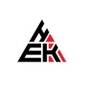 HEK triangle letter logo design with triangle shape. HEK triangle logo design monogram. HEK triangle vector logo template with red Royalty Free Stock Photo