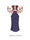 Hekate or Trivia - goddess of witchcraft, sorcery and magic in ancient Greek and Roman religion or mythology. Female