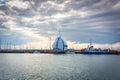 Hel, Poland - July 29, 2021: The Harbor of Hel town - small fisherman town at Baltic Sea, Poland Royalty Free Stock Photo