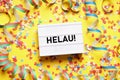 Helau is a traditional german fool`s call used during carnival Royalty Free Stock Photo