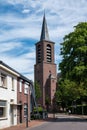 Helden, Limburg, The Netherlands - Catholic church tower at the village square Royalty Free Stock Photo