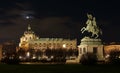 Heldenplatz (Heroes Square) and Museum of Natural History, at night - landmark attraction in Vienna, Austria