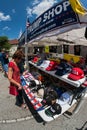 Woman Shops For Merchandise At Outdoor Donald Trump Popup Store Royalty Free Stock Photo