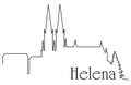 Helena city one line drawing abstract background with cityscape