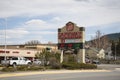 Helena, Montana - April 10, 2020: Safeway grocery store outdoor sign with low gas prices during Coronavirus Covid-19 shutdown. Royalty Free Stock Photo