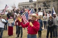 Helena, Montana - April 19, 2020: Senator Al Olszewski speaking at a protest liberty rally at the Capitol again the shutdown due
