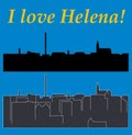 Helena, Montana, city silhouette