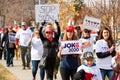 Helena, Montana / Nov 7, 2020: Pro Trump supporters at Stop the Steal rally holding signs against the media declaring Joe Biden