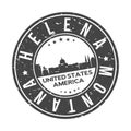 Helena Montana USA Stamp Logo Icon Symbol Design Skyline City.