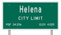 Helena road sign showing population and elevation