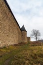 Rampart of Helfstyn castle ruins in Czech republic