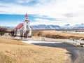 Helgafell church in winter season, Iceland