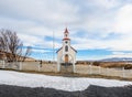 Helgafell church in winter season, Iceland