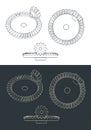 Helical bevel gear pair blueprints