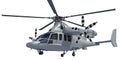 Helicopter aircraft 3D rendering on white background