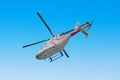 Helicopter on the background of the sky sky and clouds Royalty Free Stock Photo