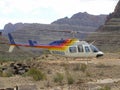 Helicopter at base of the Grand Canyon