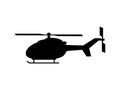 Helicopter, black silhouette Royalty Free Stock Photo