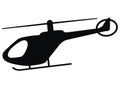 Helicopter, black silhouette, vector icon Royalty Free Stock Photo