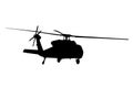 Helicopter black silhouette on white background Royalty Free Stock Photo