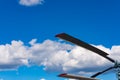 Helicopter blades on the background of the sky with clouds Royalty Free Stock Photo