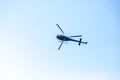 Helicopter, blue sky Royalty Free Stock Photo