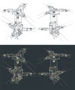 Helicopter coaxial main rotor drawings