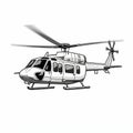 Sketchy Caricature Helicopter: Realistic Lighting And High-contrast Shading