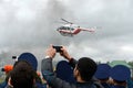 Helicopter emergency medical aid EU-145 on the range of Noginsk rescue center EMERCOM of Russia at the International Salon `Integr